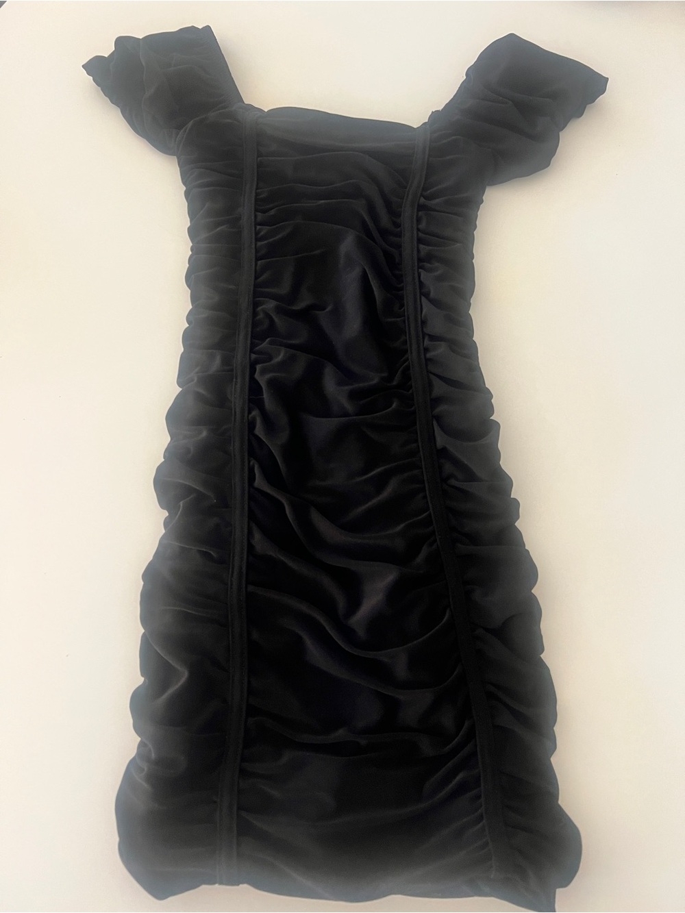 Girls Black Ruched Off-Shoulder Dress size Small